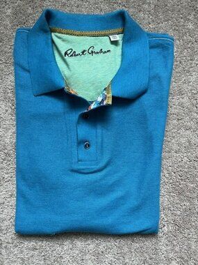 Robert Graham “Wearable Art” Polo Shirt 2XL 🎨 Luxury Designer
